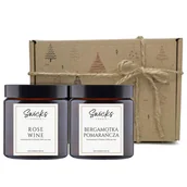 Świece - Zestaw świec sojowych prezent na święta 2x120mlROSE WINE, BERGAMOTKA - miniaturka - grafika 1