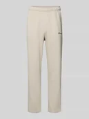 Spodnie sportowe męskie - Spodnie dresowe o kroju straight fit z wyhaftowanym logo - miniaturka - grafika 1