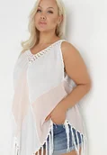 Bluzki damskie - Biało-Różowa Tunika Nyssaia - miniaturka - grafika 1