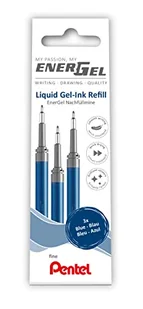 Pentel LRN5-3C wkład do pióra EnerGel 0,5 kulka = 0,25 mm grubość kreski, końcówka igły, 3 sztuki, niebieski - Długopisy - miniaturka - grafika 1