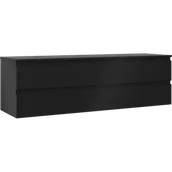 Szafki łazienkowe - Mexen Orio szafka łazienkowa podumywalkowa 160 cm z blatem, 2 szuflady, czarna mat - 91A10-16047-2-BFFC71 - miniaturka - grafika 1