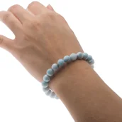 Bransoletki - Skorulski Jewellery, Bransoletka 18,5-19cm na gumce, larimar kulki 8mm - miniaturka - grafika 1