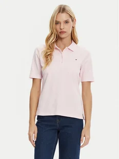 Tommy Hilfiger Polo 1985 WW0WW43224 Różowy Regular Fit - Koszulki sportowe damskie - miniaturka - grafika 1