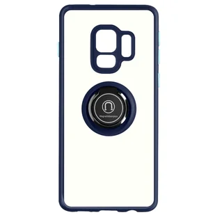 Dwumateriałowe etui Samsung Galaxy S9 z metalowym pierścieniem Podstawka wideo w kolorze niebieskim - Etui i futerały do telefonów - miniaturka - grafika 1