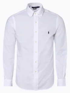 Polo Ralph Lauren Koszula męska Mężczyźni Slim Fit Bawełna biały jednolity button down, S - Koszule męskie - miniaturka - grafika 1