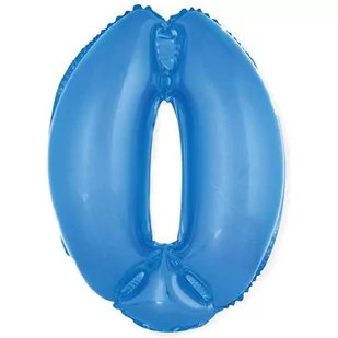 GoDan Balon foliowy cyfra 0, 14", niebieski FG-C35N0 - Balony i akcesoria - miniaturka - grafika 1