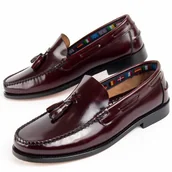 Mokasyny męskie - Purapiel Mokasyn Castellar3 Bordeaux - miniaturka - grafika 1