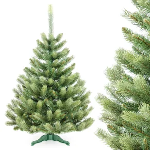 CHOINKA SZTUCZNA gęsta zielona ŚWIERK PE 90 cm + STABILNY STOJAK - Choinki - miniaturka - grafika 1