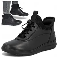 Półbuty damskie - Rieker SKÓRZANE Sneakersy Damskie Sportowe Wygodne Półbuty Wsuwane 37 - miniaturka - grafika 1