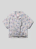 Bluzki dla dziewczynek - Bluzka koszulowa o kroju regular fit z wiązanym detalem - miniaturka - grafika 1