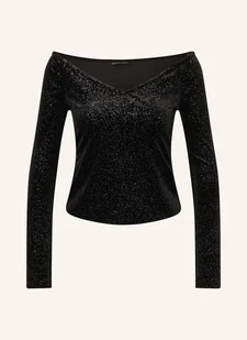 Armani Exchange Bluzka Z Aksamitu schwarz - Bluzki damskie - miniaturka - grafika 1