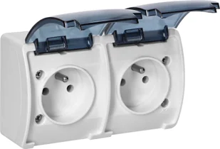 Orno ORNO GNIAZDO PODWÓJNE 2x2P+Z AQUATIC - Gniazdka elektryczne - miniaturka - grafika 1