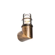Lampy ogrodowe - QAZQA Vintage kinkiet zewnętrzny mosiądz IP54 20 8 cm - Kiki - miniaturka - grafika 1