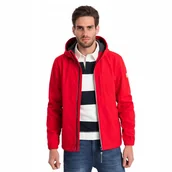 Kurtki męskie - Męska kurtka z polarowym środkiem SOFTSHELL czerwony V6 OM-JANP-0137 M - miniaturka - grafika 1