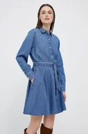 Sukienki - Tommy Hilfiger sukienka kolor niebieski mini rozkloszowana - miniaturka - grafika 1