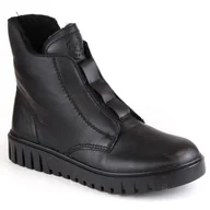 Buty sportowe damskie - Skórzane komfortowe botki ocieplane Rieker W RKR619 (kolor Czarny, rozmiar 39) - miniaturka - grafika 1