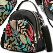 Plecaki - ﻿2w1 mały plecak damski torebka na ramię czarny plecaczek miejski - miniaturka - grafika 1