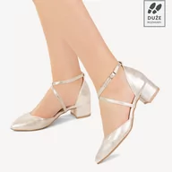 Czółenka - BRILU czółenka Eleanor złote - miniaturka - grafika 1