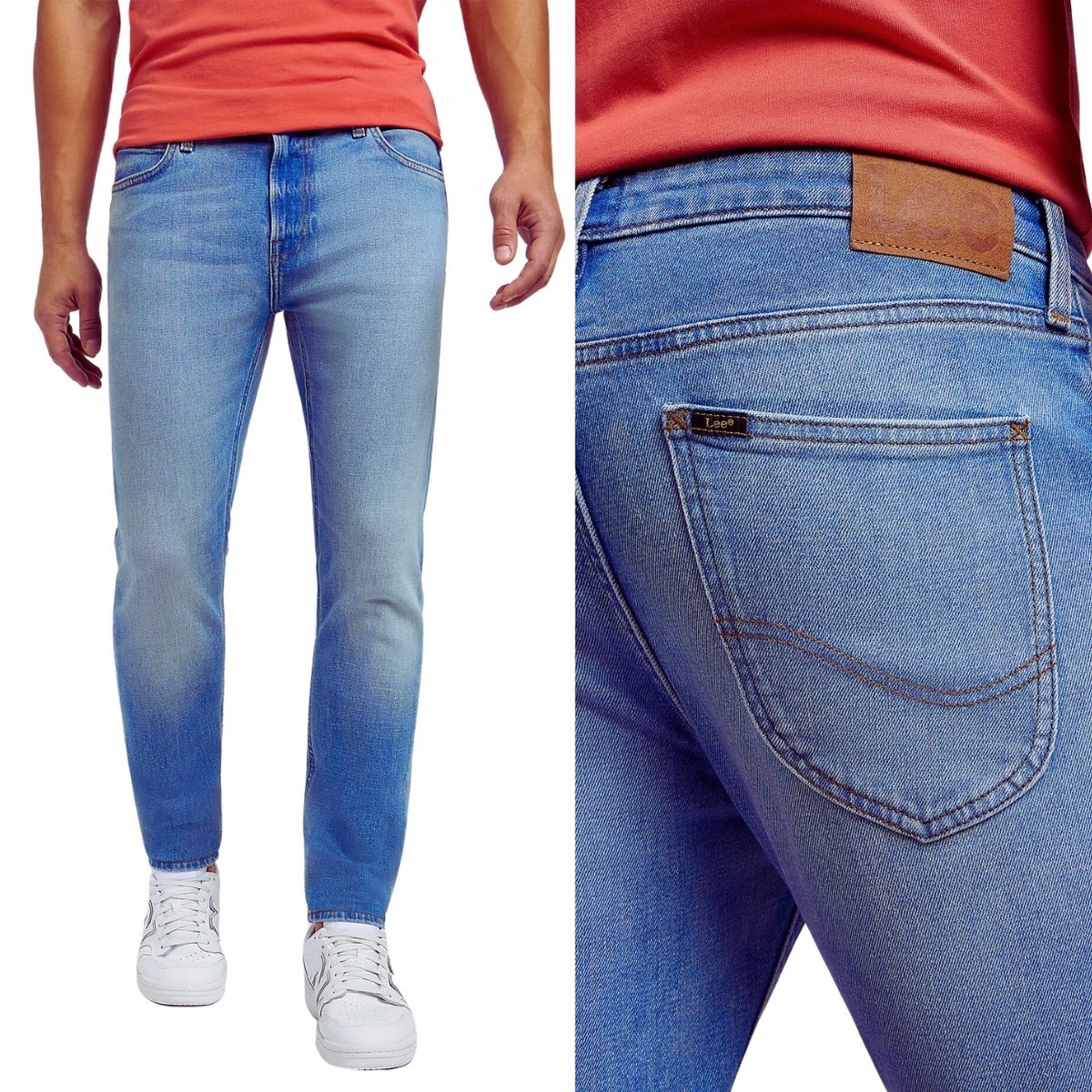 Lee MALONE SKINNY Alpine BLUE DżINS spodnie jeansowe rurki W30 L32