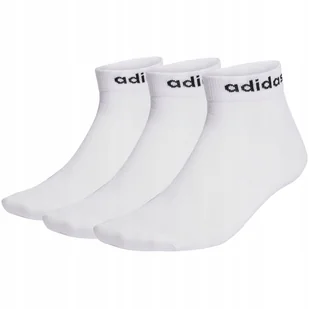 Skarpety adidas Think Linear Ankle 3 pary białe HT3451 43-45 - Skarpetki męskie - miniaturka - grafika 1