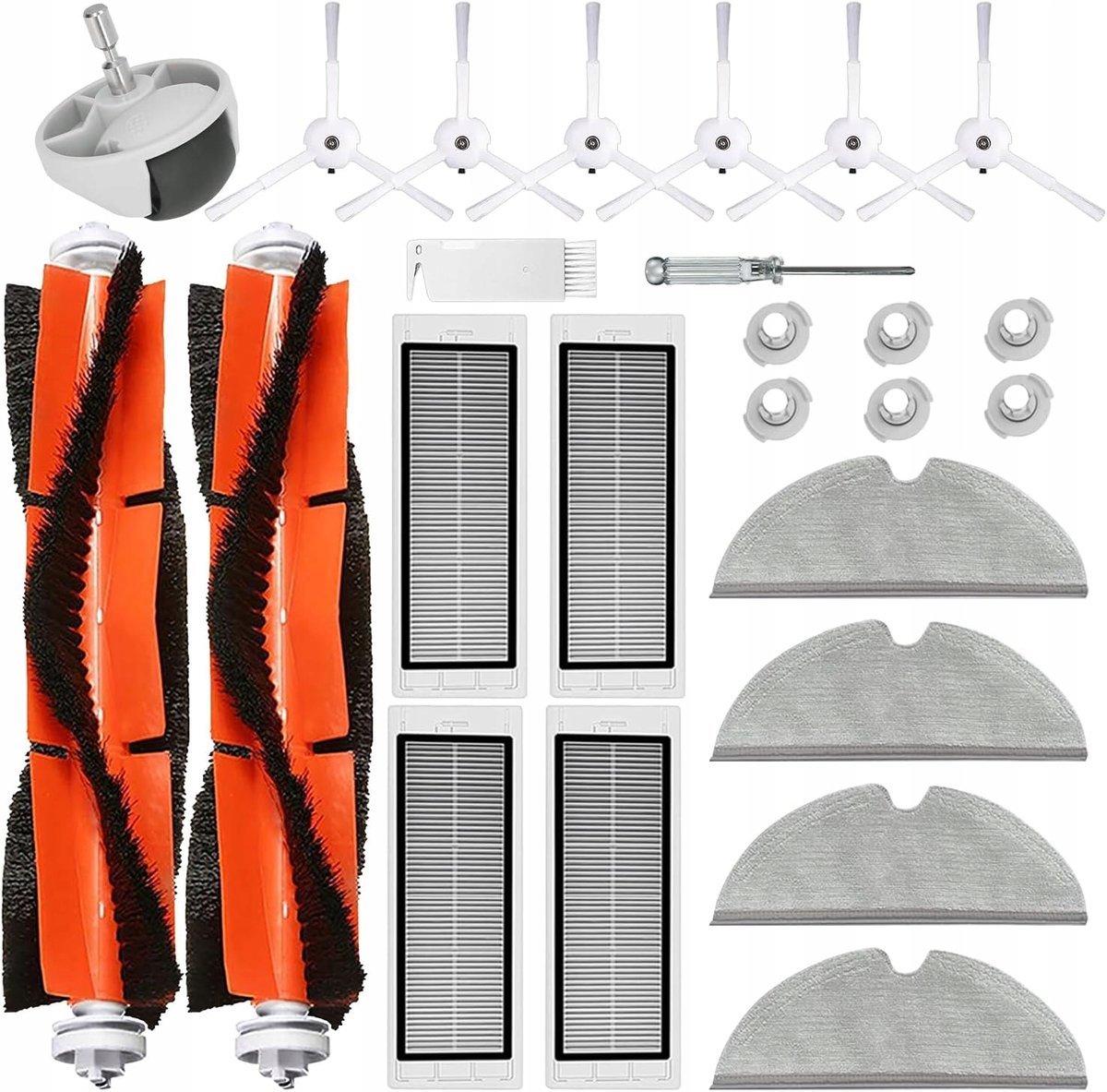 Zestaw akcesoriów Roborock S5/S6: 2 szczotki, 4 filtry, 4 mopy, 6 szczotek