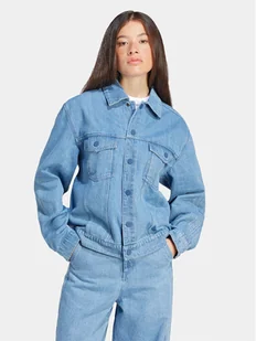 adidas Kurtka jeansowa KSENIASCHNAIDER 3-Stripes IS1742 Niebieski Loose Fit - Kurtki damskie - miniaturka - grafika 1