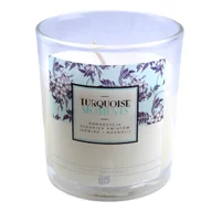 Świece - ŚWIECZKA W SŁOIKU ZAPACHOWA ŚWIECA W SZKLE ZAPACH BIAŁYCH KWIATÓW TURQUOISE - miniaturka - grafika 1