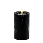 Świece - Świeca LED efekt czarnego marmuru 12,5 x 7,5 cm ciepły biały CORTINA - miniaturka - grafika 1