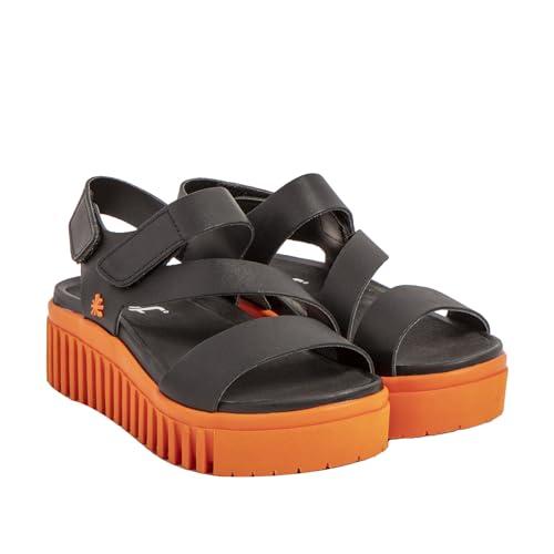 ART 1573 Brighton, Sandały Damskie, Nappa Black Orange, 37 EU