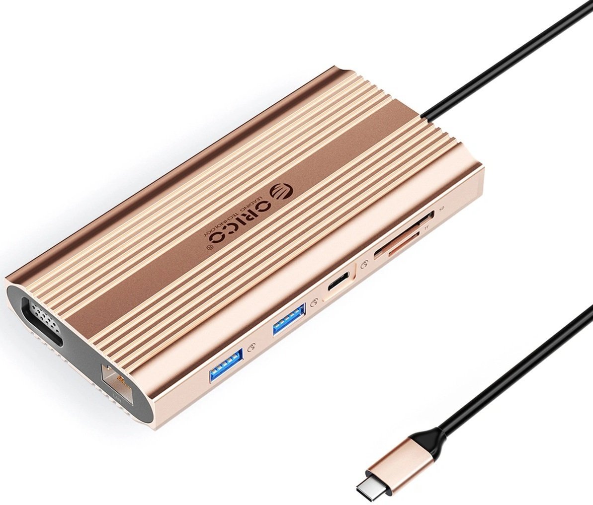 Stacja/replikator Orico XDR 12w1 USB-C różowe złoto ORICO-XDR-X22-RG-BP