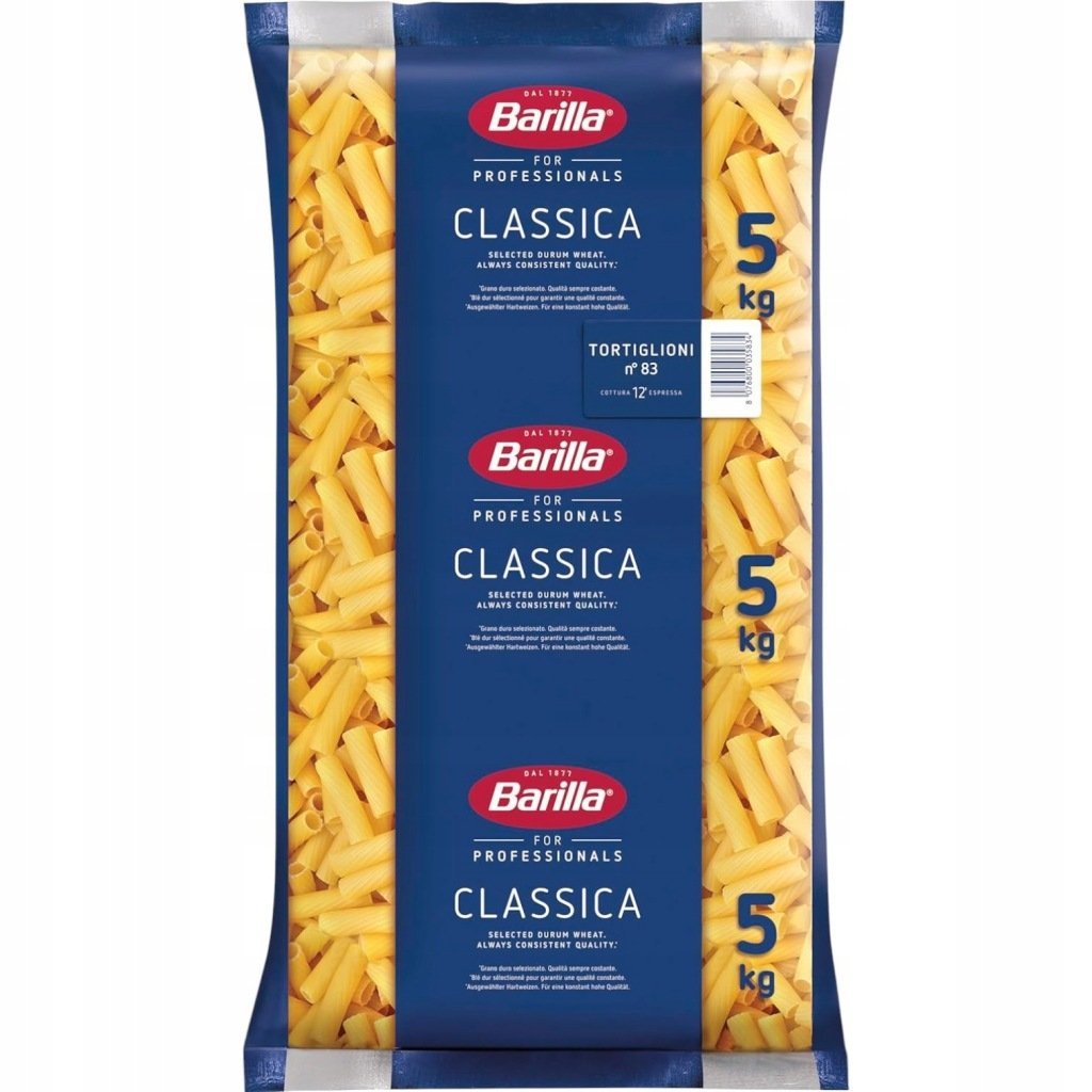 Barilla Tortiglioni Nr 83 5 kg Makaron z Semoliny Durum Włoski