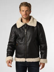 Alpha Industries Kurtka męska Mężczyźni Sztuczna skóra czarny jednolity, M - Kurtki męskie - miniaturka - grafika 1