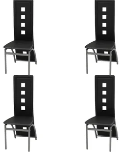 Komplet 4 czarnych nowoczesnych krzeseł - Loro - Krzesła Komplet 4 czarnych nowoczesnych krzeseł - Loro - Krzesła - miniaturka - grafika 1