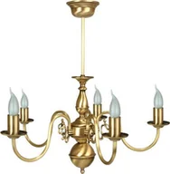 Lampy sufitowe - Lampa wisząca Solar Żyrandol z mosiądzu FLAMAND 5 płomienny - miniaturka - grafika 1