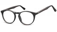 Okulary korekcyjne, oprawki, szkła - Okulary oprawki korekcyjne okrągłe Lenonki zerówki Sunoptic CP146A czarne - miniaturka - grafika 1