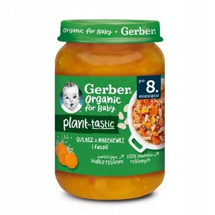 Gerber Nestlé Organic for Baby Plant-tastic Gulasz z marchewki i fasoli po 8 miesiącu 190 g 1149515 - Dania dla dzieci - miniaturka - grafika 1