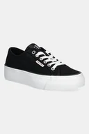 Trampki damskie - Calvin Klein Jeans tenisówki VULC FLATFORM CTN LOGO TAG kolor czarny YW0YW01838 - miniaturka - grafika 1