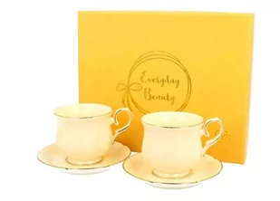 Duo CLARK FILIŻANKI ESPRESSO ZE SPODKAMI 2 SZTUKI 150 ML PORCELANA - Filiżanki - miniaturka - grafika 1