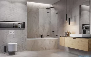 Radaway Essenza Pro Brushed GunMetal Pnd II parawan nawannowy 100cm prawy szczotkowany grafit 10102100-92-01R - Akcesoria do armatury i ceramiki - miniaturka - grafika 3