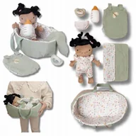 Lalki dla dziewczynek - Lalka Szmacianka W Nosidełku Miekka Przytulanka Bobas Plus Akcesoria - miniaturka - grafika 1