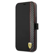 Etui i futerały do telefonów - Ferrari FESAXFLBKP13SBK iPhone 13 mini 5,4" czarny/black book On Track Carbon Stripe - miniaturka - grafika 1