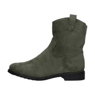 Botki damskie - Jesienne zamszowe botki damskie S.BARSKI 66-66 KHAKI - miniaturka - grafika 1