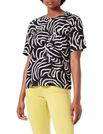 Bluzki damskie - TOM TAILOR Damski koszulka bluzka 1031665, 29861 - Black Abstract Waves Design, 36 - miniaturka - grafika 1