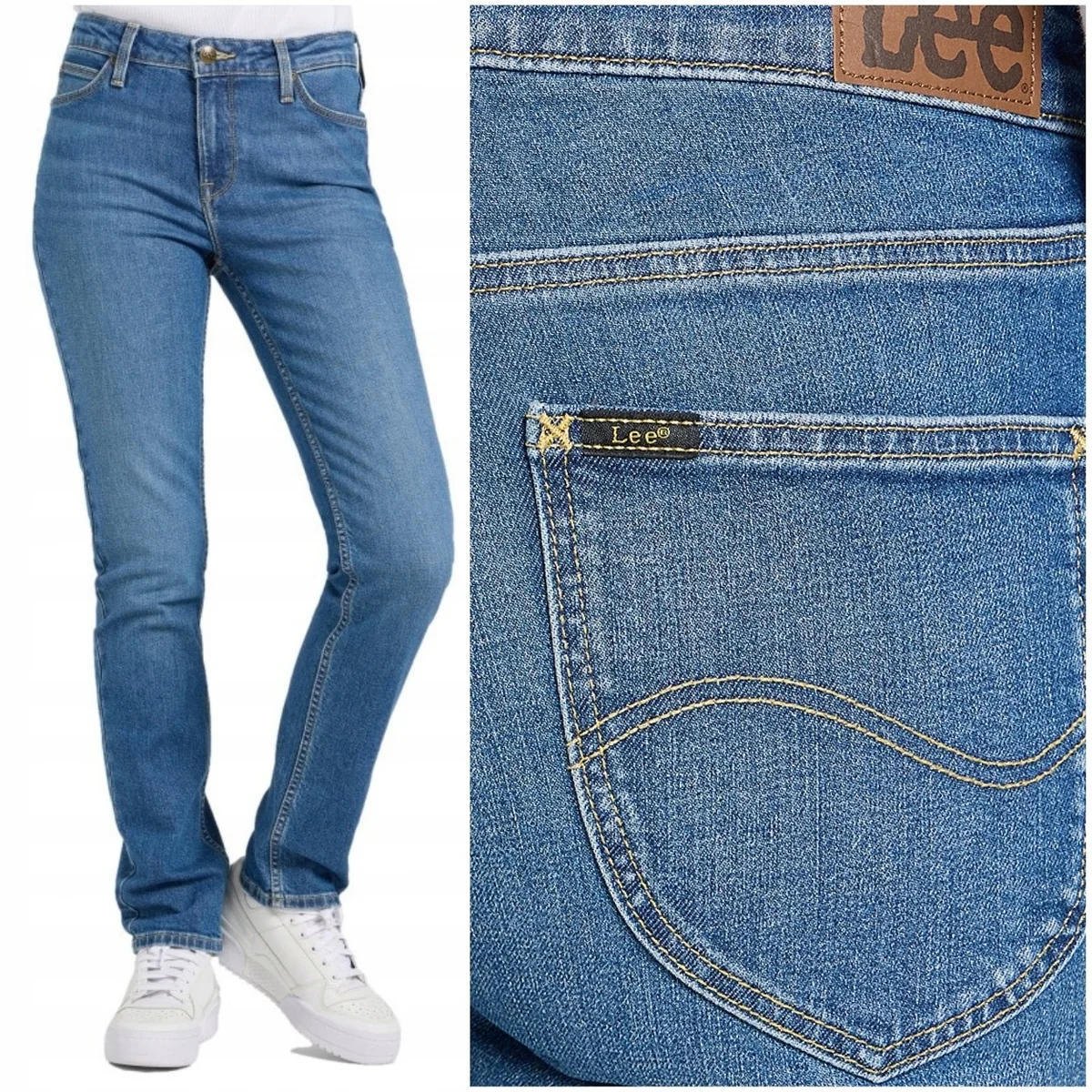 Lee Elly slim Nostalgic Flare dopasowane damskie spodnie jeansowe W33 L33