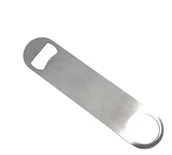 Korkociągi i otwieracze - Otwieracz ze stali nierdzewnej płaski z zawieszką Otwieracz stalowy szczotkowany - miniaturka - grafika 1