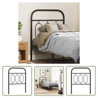 Inne meble do sypialni - The Living Store Metalowe wezgłowie - czarne - 75 cm - Wezgłowie - miniaturka - grafika 1