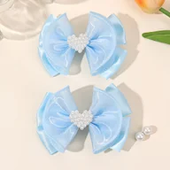 Ozdoby do włosów - TEMU Zestaw 2 spinki do włosów w kształcie z sztucznych pereł dla kobiet, stylowe poliestrowe wsuwki, antypoślizgowa konstrukcja, idealne dodatki do - miniaturka - grafika 1