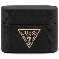 Akcesoria do słuchawek - Guess Guess GUACAPVSATMLBK AirPods Pro cover czarny/black Saffiano GUACAPVSATMLBK - miniaturka - grafika 1