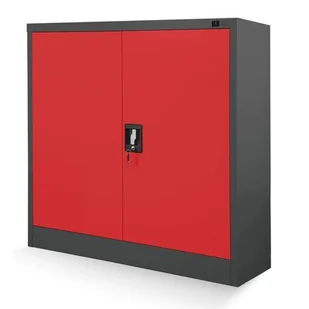 JAN NOWAK model BEATA 900x930x400 metalowa szafka z drzwiami: antracytowo-czerwona - Szafki biurowe - miniaturka - grafika 1