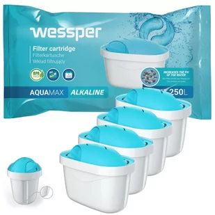 4X FILTR WODY WESSPER PH ALKALINE woda alkaliczna do dzbanków: Brita, Aquaphor, Wessper, Dafi (ZAMIENNIK) - Wkłady filtrujące - miniaturka - grafika 1